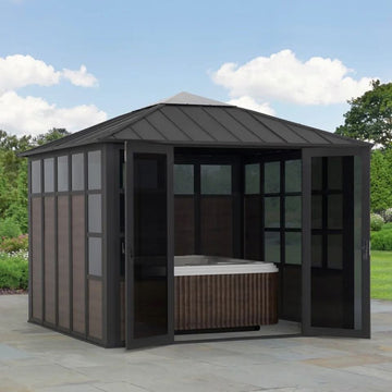 Brookins 11' x 11' Steel Patio Solarium