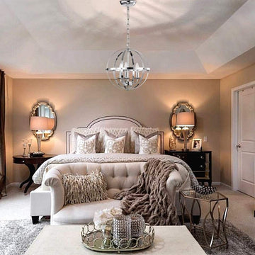 Small Chrome Modern Chandelier Orb