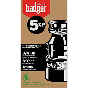 Garbage Disposal Badger 5XP 3/4 HP - Continuous Feed Garburator