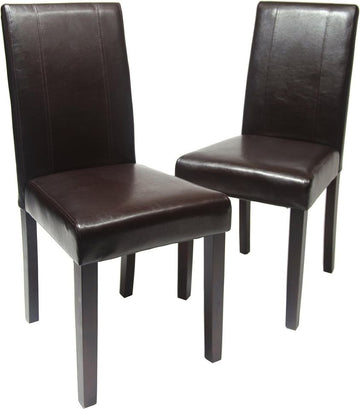 Roundhil Solid Wood Padded Leatherette Chair - Set of 2