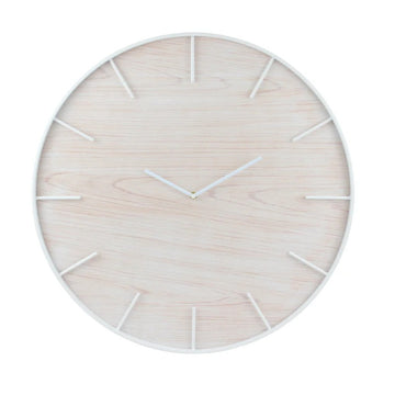 24" Round Open Face Blonde Clock
