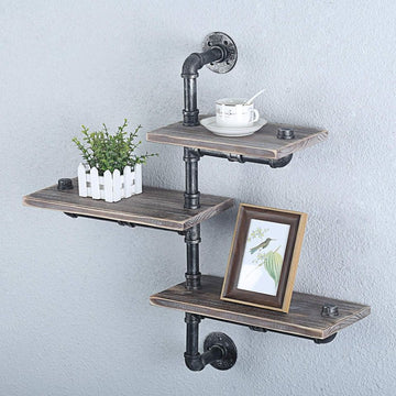 3-Tiers Industrial Pipe Bookshelf