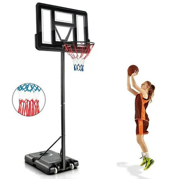 4'-10' Portable Adjustable Basketball Hoop System with 44" Backboard