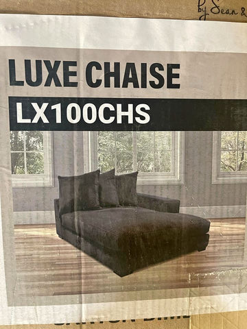 Luxe Corduroy Chaise Lounger - Smoke Grey