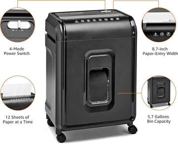 12-Sheet High-Security Micro-Cut Paper Shredder