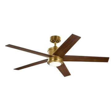 Kichler 56" Brahm 5 Blade Ceiling Fan - Natural Brass
