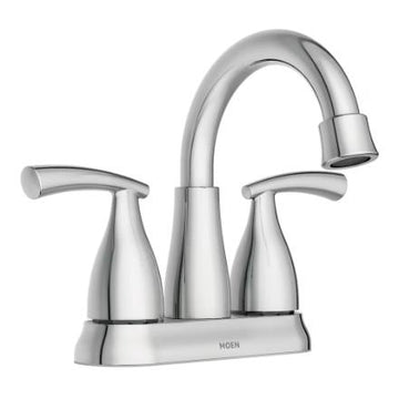 MOEN Essie 2 Handle 4" Centerset Bathroom Sink Faucet/Tap in Chrome (Drain and Valve Included)