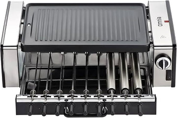 Indoor Smokeless Rotating Skewers BBQ Portable Non-Stick Counter-top Party Grill