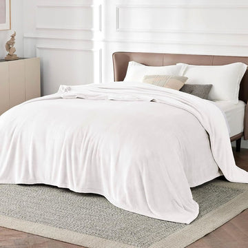King Bedsure Ivory Fleece Blanket Super Soft Cozy
