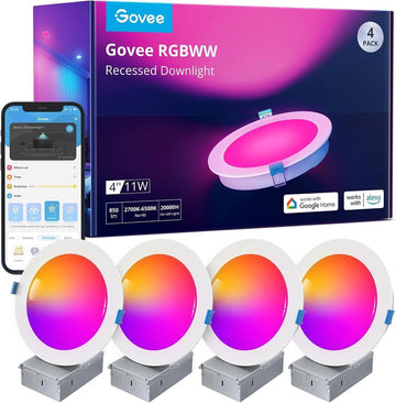 Govee 4" Smart Recessed Lighting - 4 Pack
