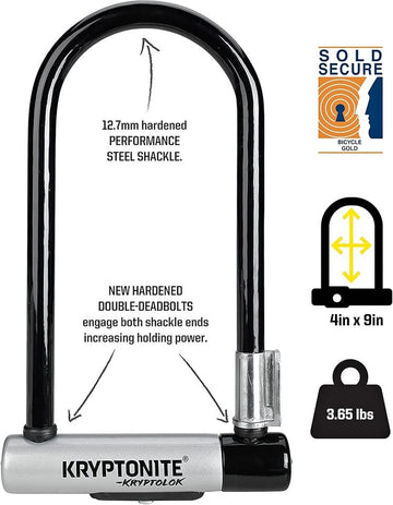 Kryptonite Kryptolok Standard 12.7mm U-Lock Bicycle Lock