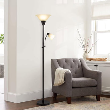 71" Floor Lamp with Reading Light - Bronze