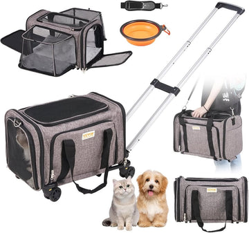 VEVOR Cat Carrier with Wheels - Airline Approved