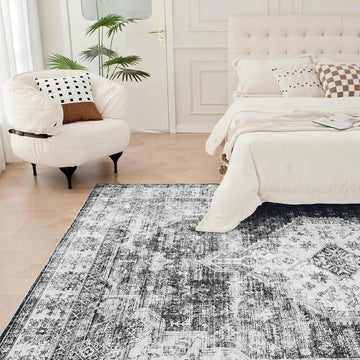 10' x 8' Vintage Washable Area Rug with Non-Slip Backing