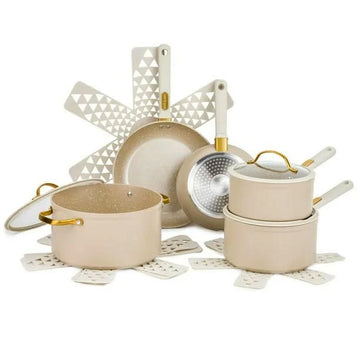 Thyme & Table Nonstick 12-Piece Cookware Set - Taupe