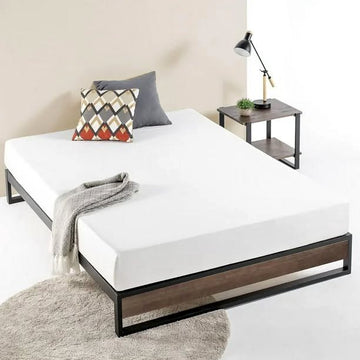 King 6" or 10" Metal and Wood Platform Bed Frame