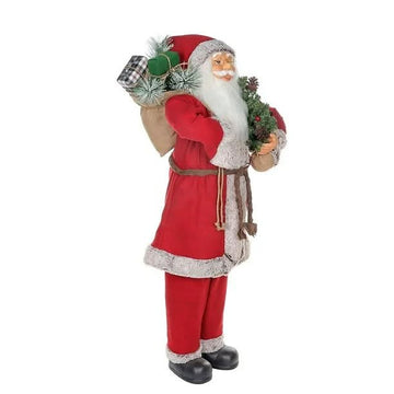 4' Tall Christmas Fabric Santa
