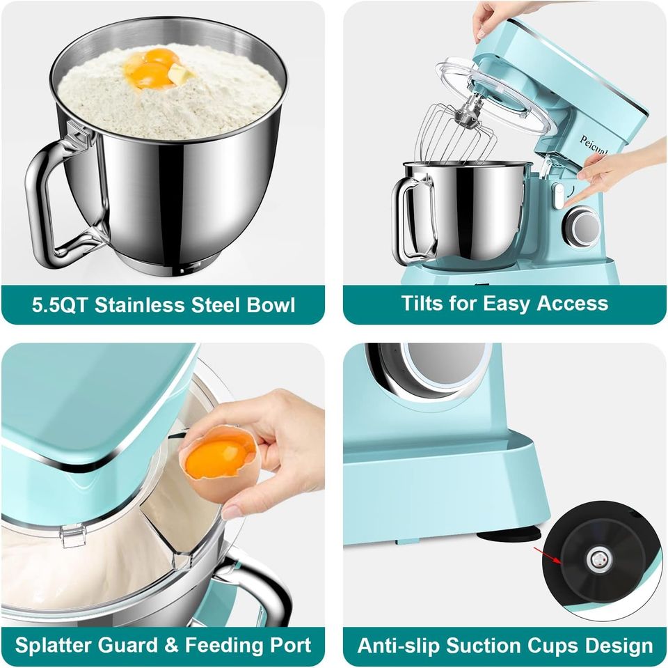 5.5 Qt Tilt-Head Kitchen Mixer with Accessories