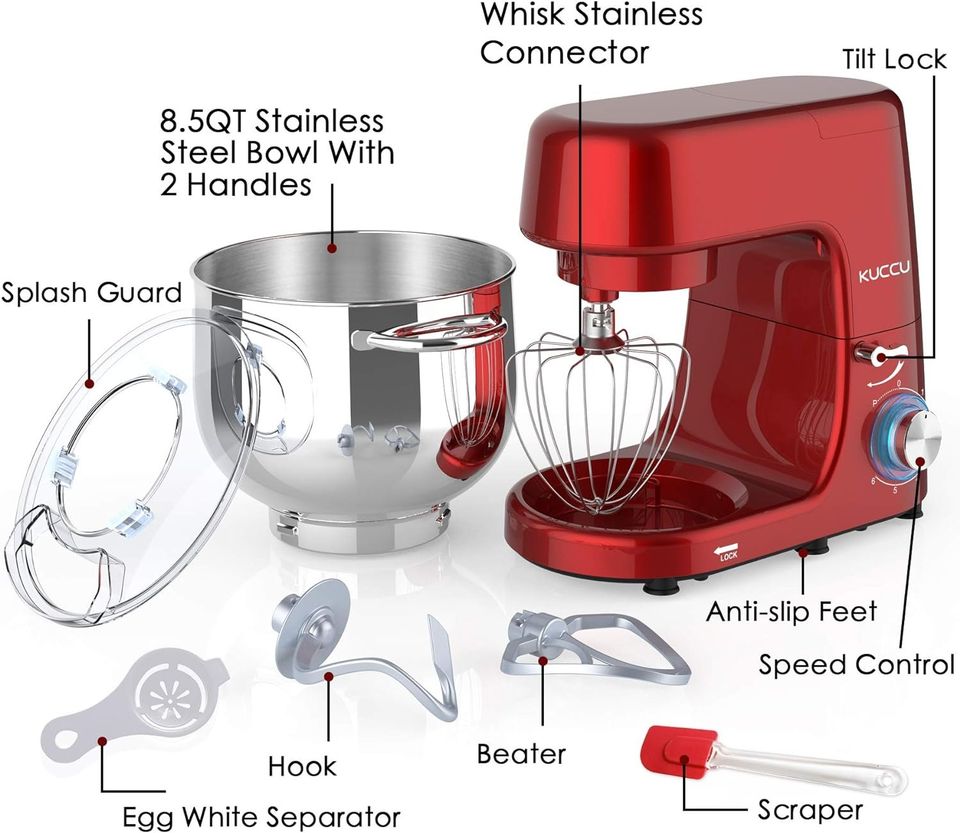 6-Speed 8.5 Qt Electric Kitchen Mixer