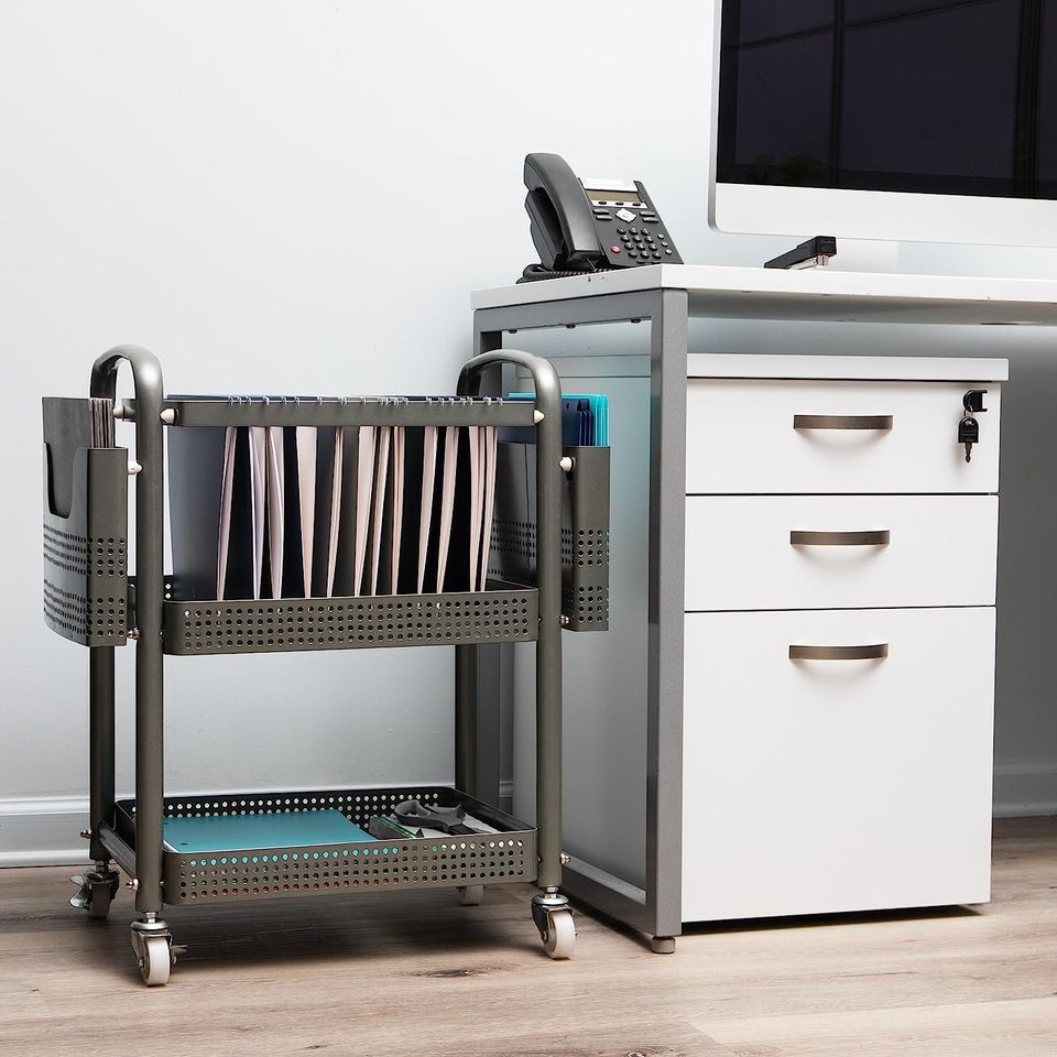 Heavy Duty Metal Mobile File Cart