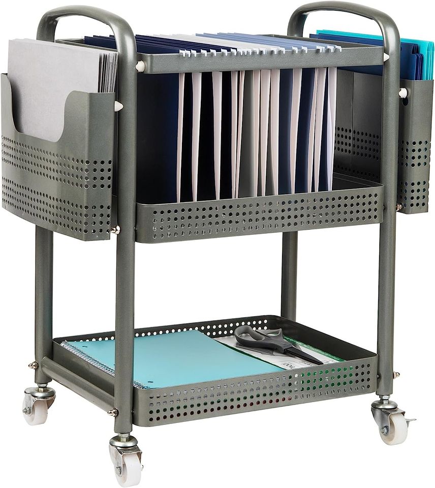 Heavy Duty Metal Mobile File Cart