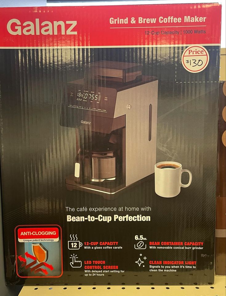Galanz 12 Cup Grind & Brew Coffee Maker