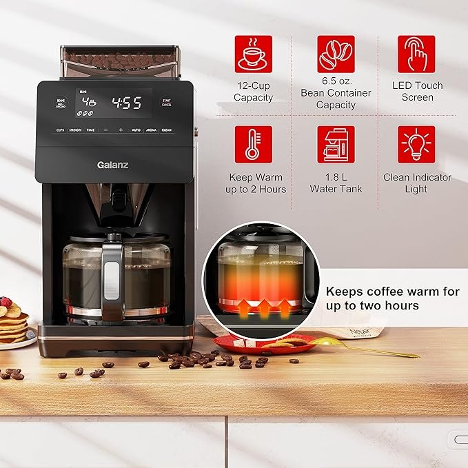 Galanz 12 Cup Grind & Brew Coffee Maker