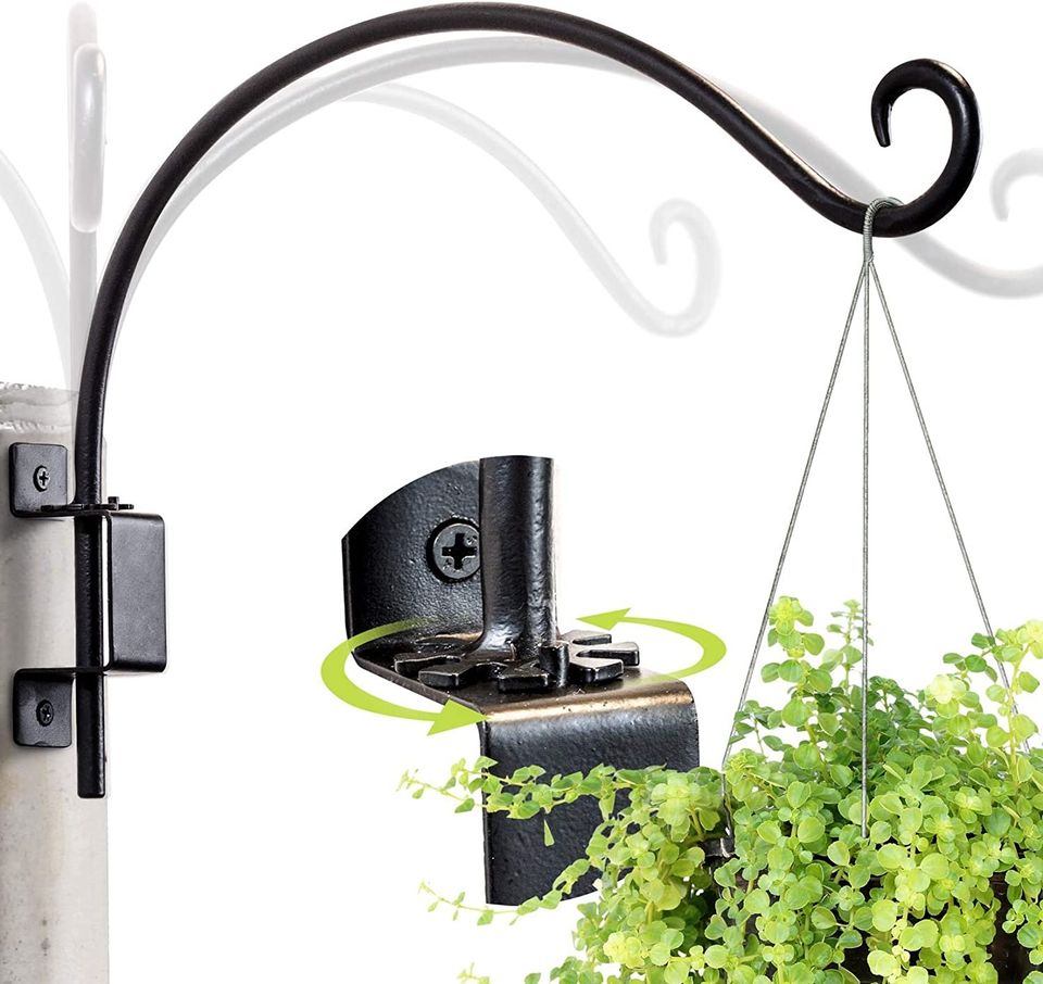 16" Hand-Forged Swivel Hanging Plant Bracket - 2 Pack