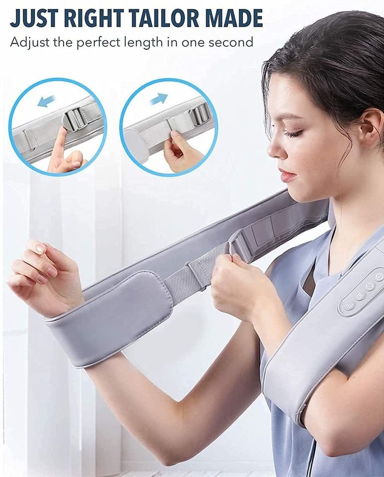 Neck Massager with Adjustable Heat and Straps