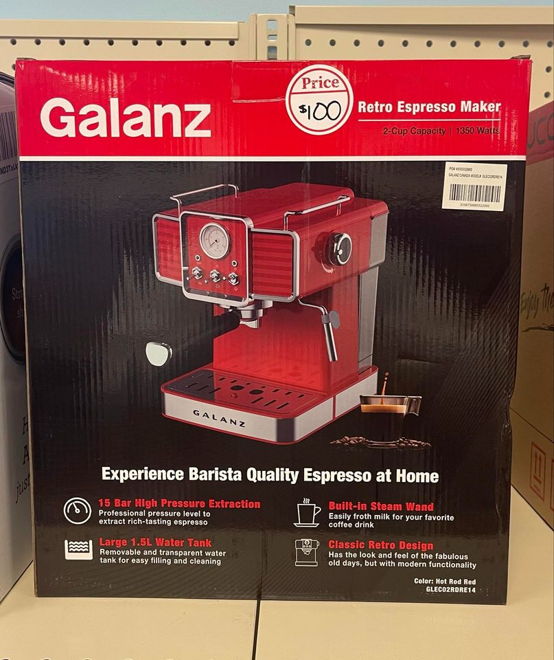 Galanz Retro Espresso Machine with Milk Frother