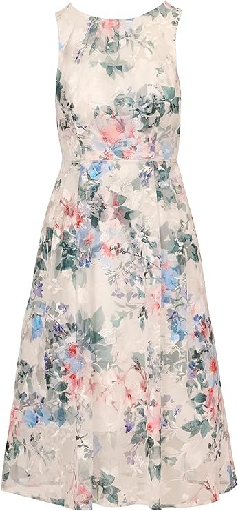 Adrianna Papell Womens Floral Printed Veiled Dress - Size 10