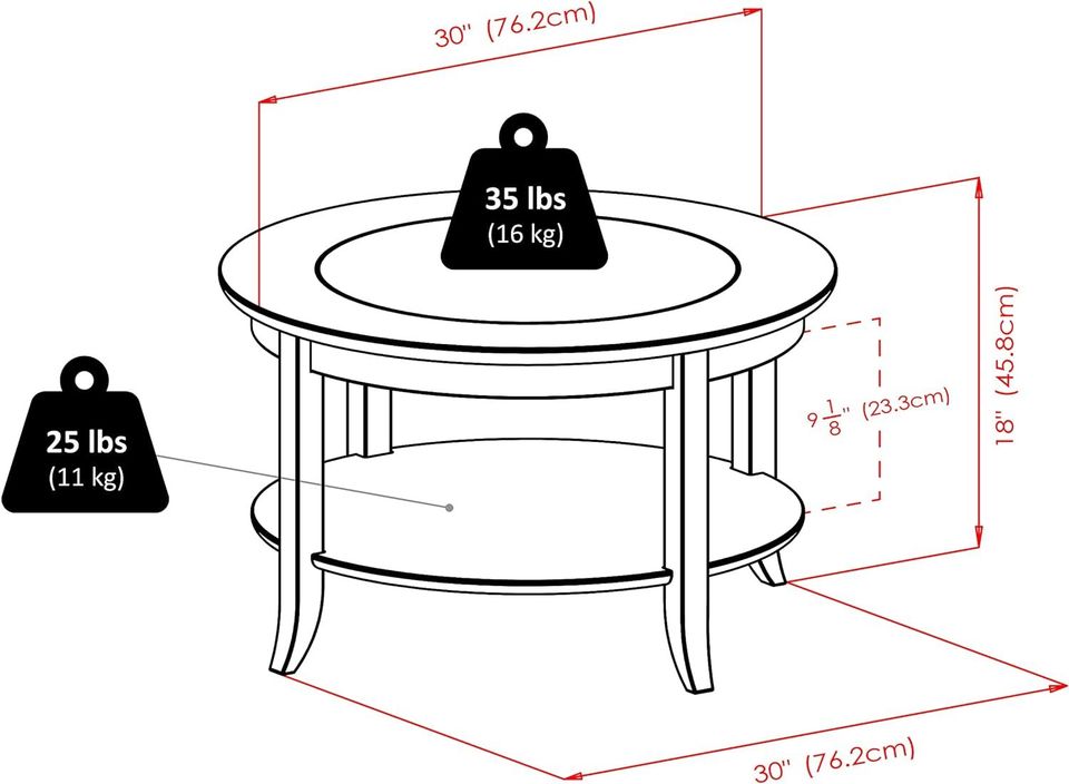Wood Round Coffee Table - Espresso