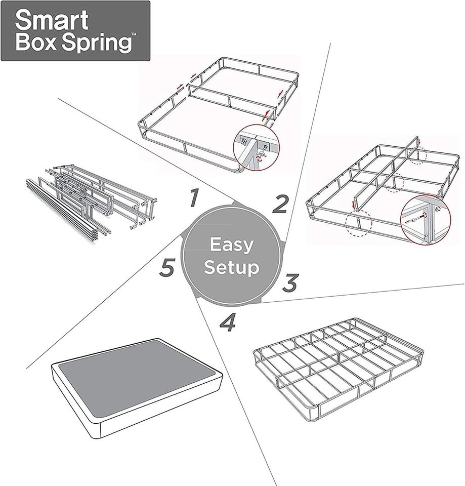 King Bed Frame & 5" Box Spring Combo