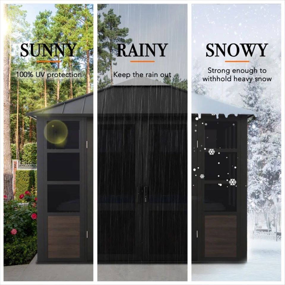 Brookins 11' x 11' Steel Patio Solarium