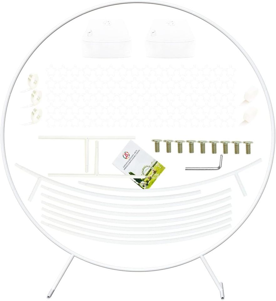 6' Large White Metal Round Balloon Arch Photography Frame