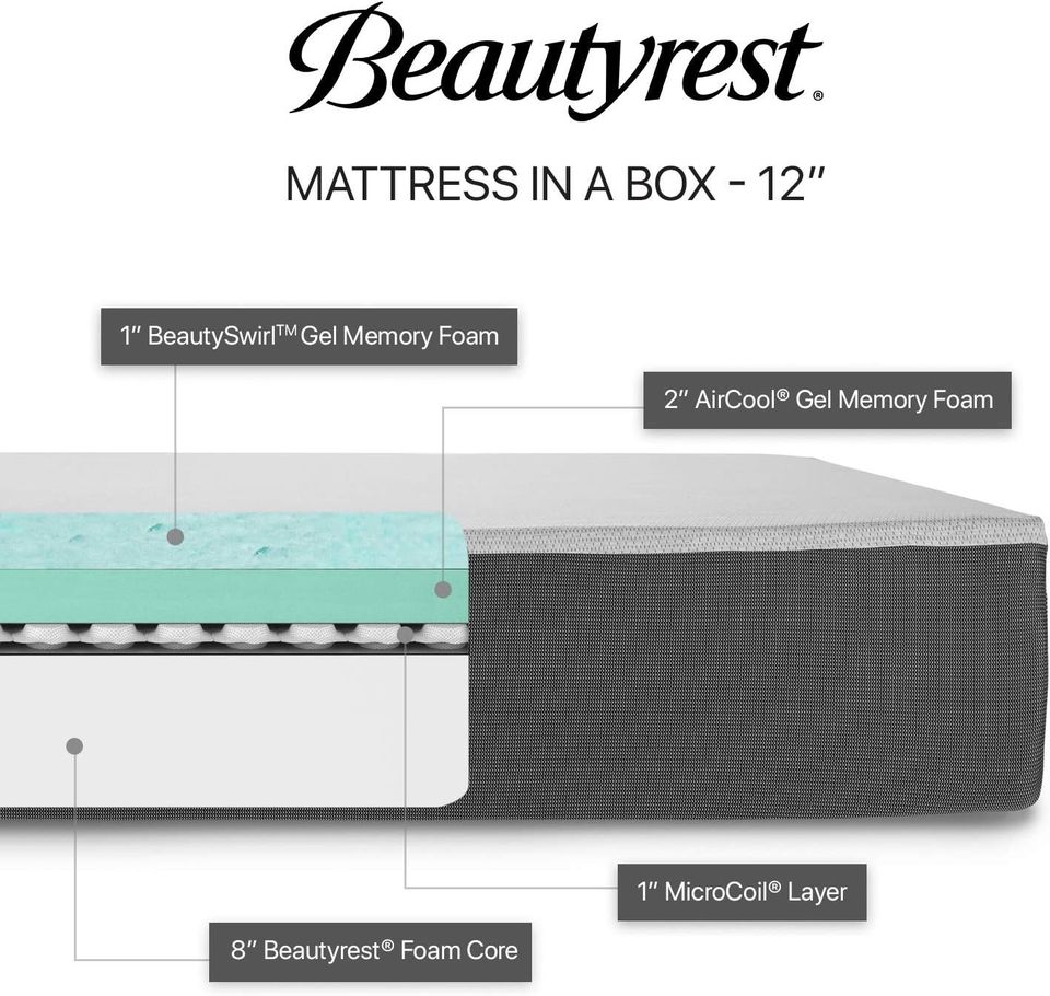 Beautyrest 12 Inch Gel Memory Foam - Queen