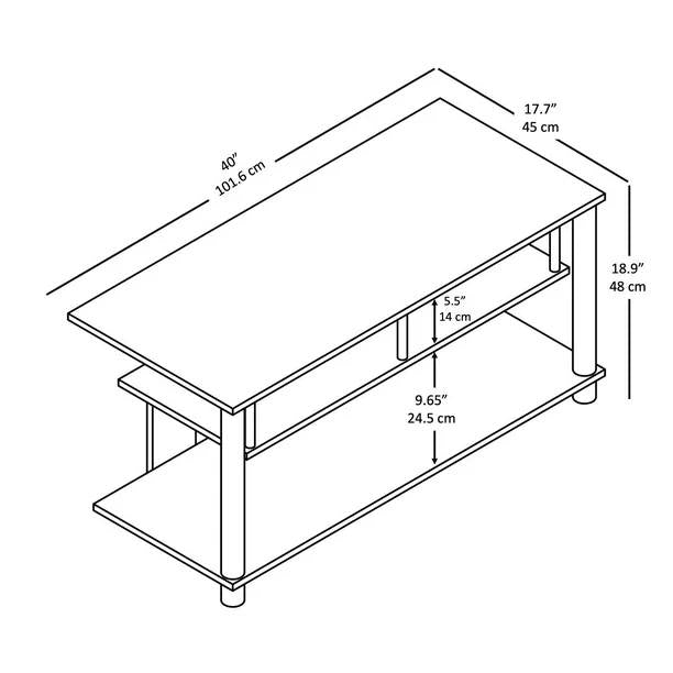 Mainstays Wood & Metal TV Stand - 40"W