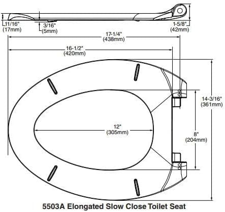 Slow Elongated Closed Front Toilet Seat