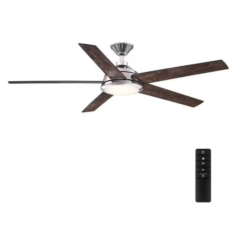 Haverbrook 60 in. LED Polished Nickel Ceiling Fan with Light