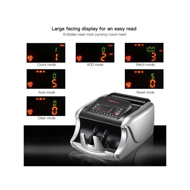 TACKLIFE Bill Counter with UV/MG/IR Counterfeit Detection