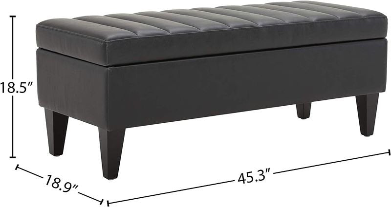 45" Tufted Velvet Storage Ottoman with Soft-Close Hinge