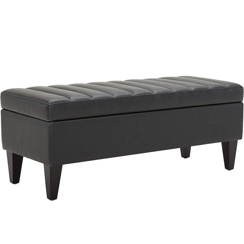 45" Tufted Velvet Storage Ottoman with Soft-Close Hinge