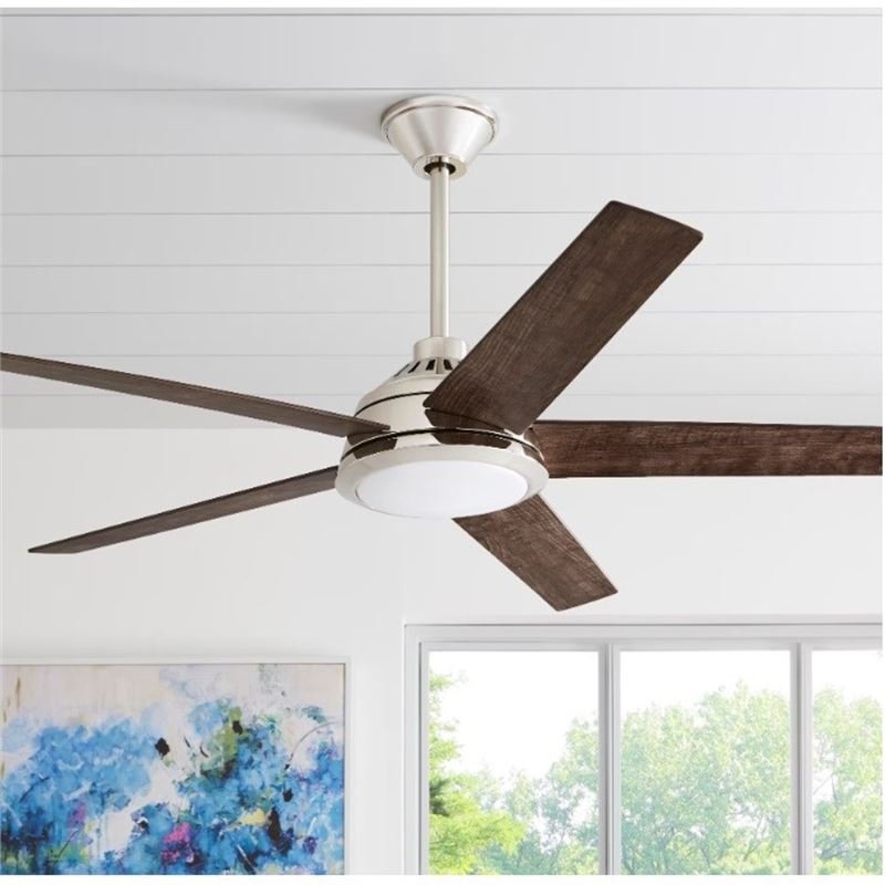 Haverbrook 60 in. LED Polished Nickel Ceiling Fan with Light