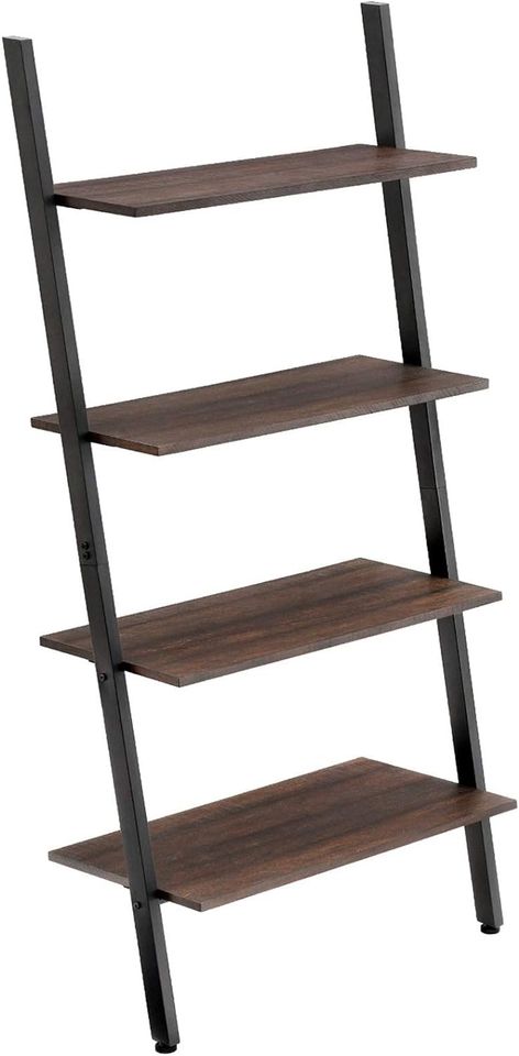 4-Tier Ladder Bookshelf - Dark Brown