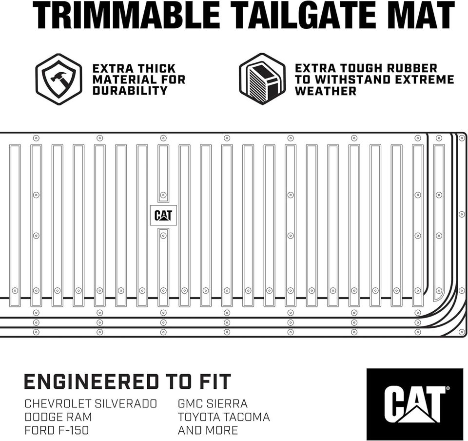 CAT Trimmable Truck Tailgate Mat
