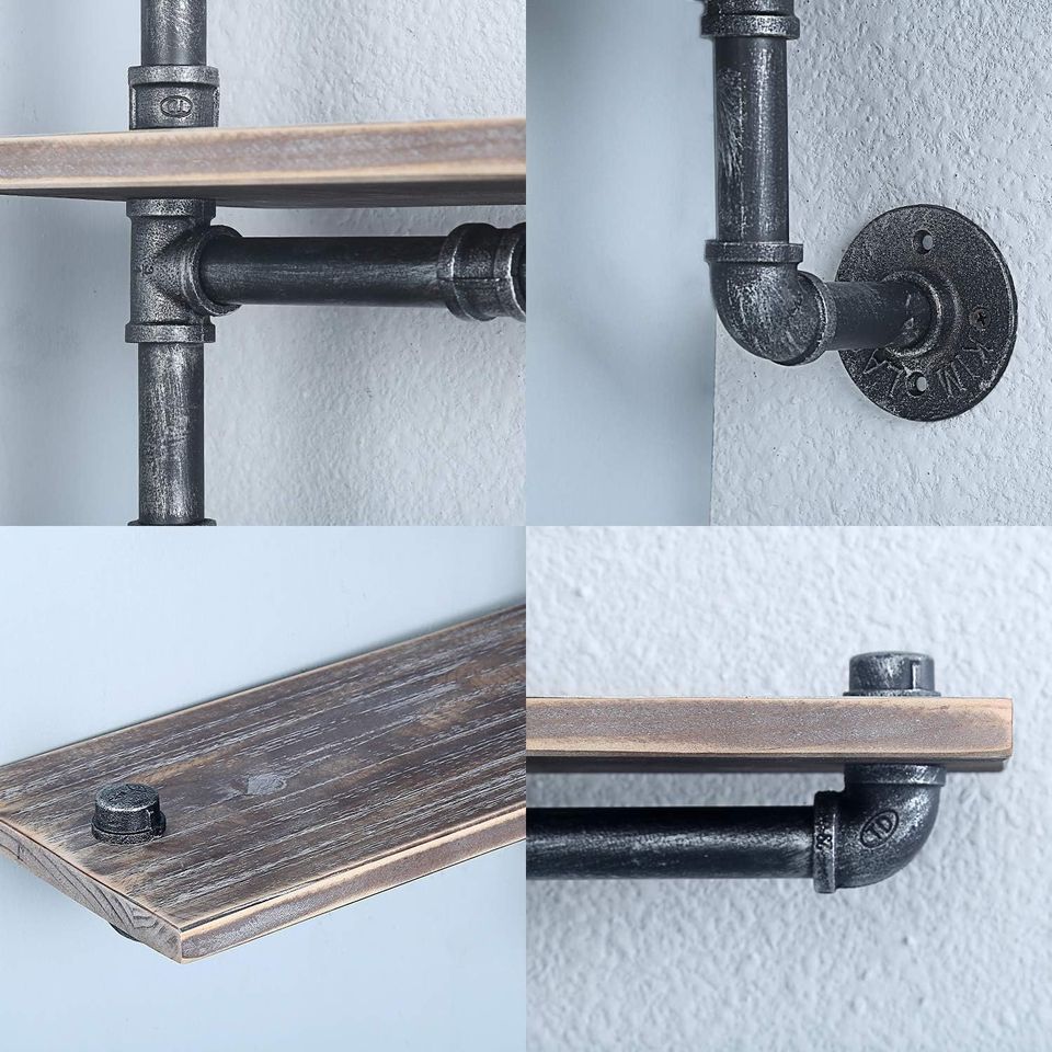 3-Tiers Industrial Pipe Bookshelf