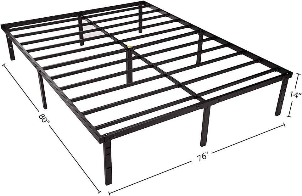 King - Heavy Duty Non-Slip Bed Frame with Steel Slats