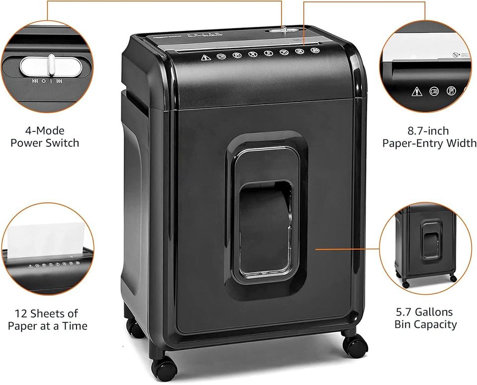 12-Sheet High-Security Micro-Cut Paper Shredder
