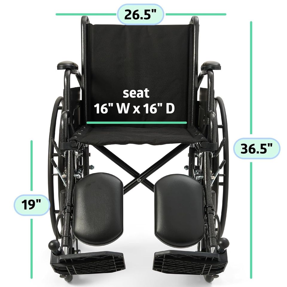 Medline Steel Wheelchair with Elevating Leg Rests