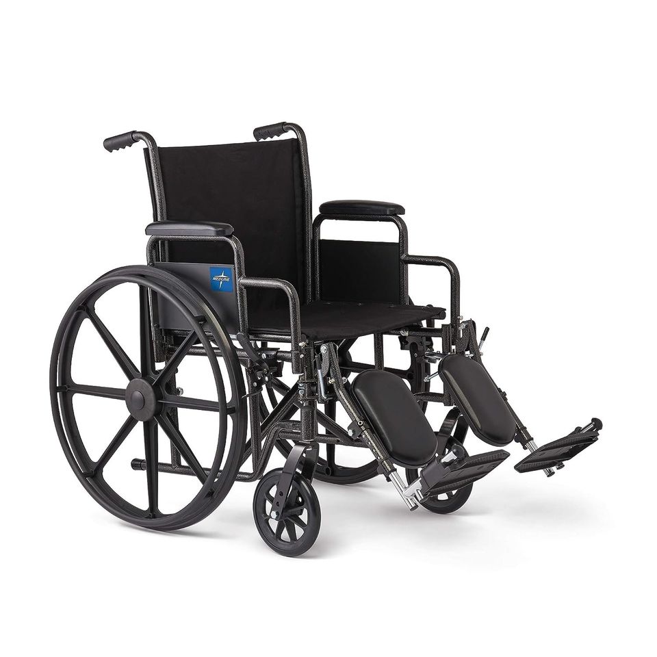 Medline Steel Wheelchair with Elevating Leg Rests